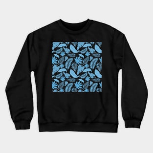 Blue Leaf Pattern Crewneck Sweatshirt